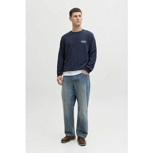 Bluza de trening din amestec de bumbac organic cu logo discret - Bleumarin imagine