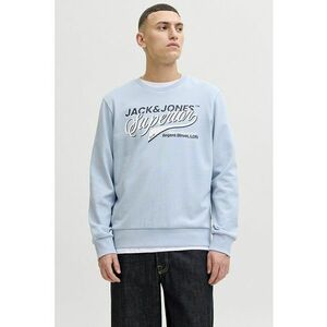 Bluza de trening cu decolteu la baza gatului si imprimeu grafic - Albastru pastel imagine
