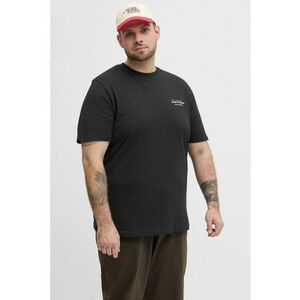 Tricou de bumbac organic cu decolteu la baza gatului - Negru imagine