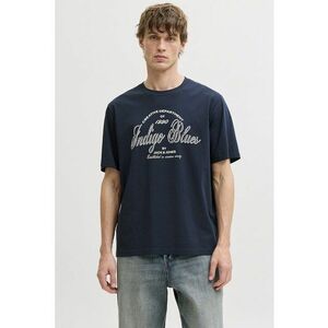 Tricou de bumbac organic cu imprimeu logo - Bleumarin imagine