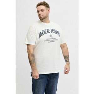 Tricou de bumbac organic cu imprimeu - Alb/Albastru imagine