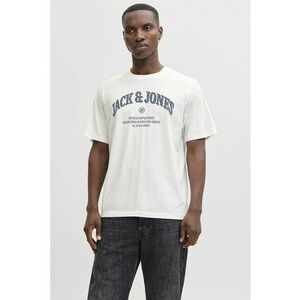 Tricou de bumbac organic cu imprimeu logo - Alb/Bleumarin imagine