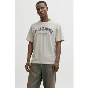 Tricou de bumbac organic cu imprimeu logo - Alb murdar imagine