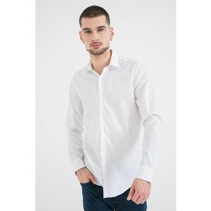 Camasa slim-fit cu model uni - Alb imagine