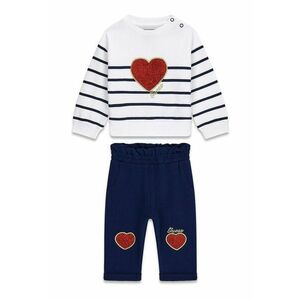 Costum de trening cu inimi din particule stralucitoare - Alb/Albastru ultramarin imagine
