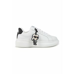 Pantofi sport de piele cu accesoriu logo - Alb/Negru imagine