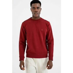 Bluza de trening relaxed fit cu decolteu la baza gatului Westart - Visiniu/Maro cognac imagine