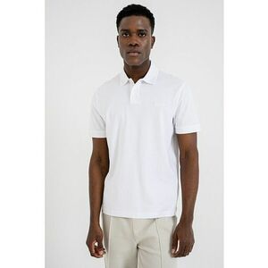 Tricou polo regular-fit cu logo brodat - Alb imagine