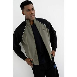 Bluza de trening cu fermoar Join - Negru/Verde sparanghel imagine