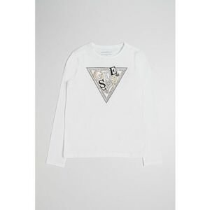 Bluza cu imprimeu logo cu paiete - Alb imagine