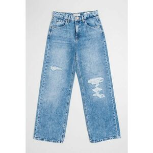Blugi relaxed-fit cu perforatii - Albastru deschis imagine