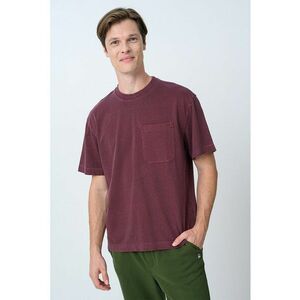 Tricou supradimensionat cu buzunar aplicat pe piept - Violet pruna imagine