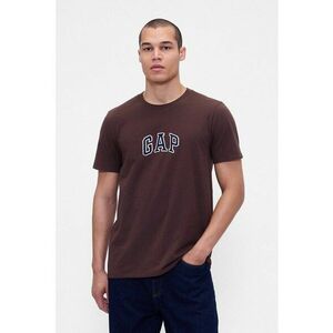 Tricou de bumbac cu logo - Maro inchis imagine