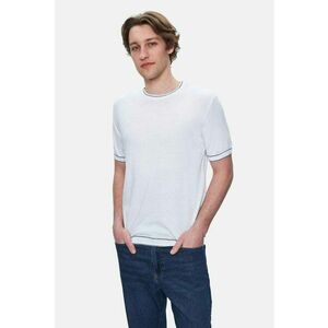 Tricou regular fit cu decolteu la baza gatului Fared - Alb imagine