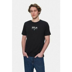 Tricou regular fit - decolteu la baza gatului - imprimeu cu logo - Negru - SHERMAN - Negru imagine