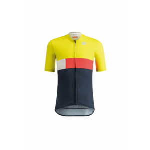 Tricou ciclism copii Snap-Galben/Bleumarin imagine