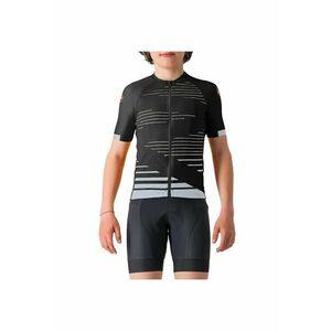 Tricou ciclism copii Alb/Negru imagine