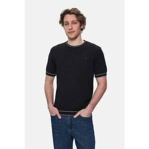 Tricou regular fit cu decolteu la baza gatului Fared - Negru imagine