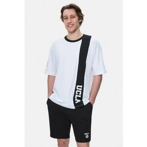 Tricou regular fit - decolteu la baza gatului - imprimeu cu logo - Alb - KEITH - Alb imagine