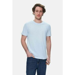 Tricou regular fit - decolteu la baza gatului - imprimeu cu logo - Albastru - HARPER - Albastru imagine