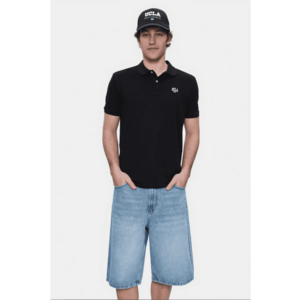 Tricou polo cu logo discret Lakes - Negru imagine