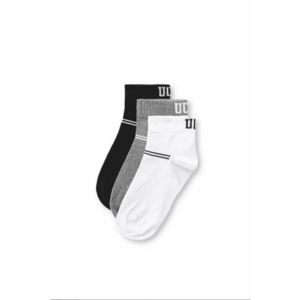 Set de sosete scurte - 3 perechi Brennus - Alb/Negru/Gri imagine