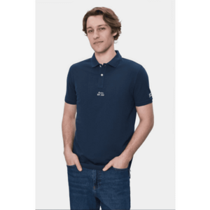 Tricou barbati - cu imprimeu cu logo - Regular fit - Bleumarin - imagine