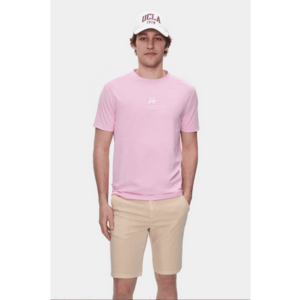 Tricou regular fit cu detaliu logo Fabio - Roz imagine