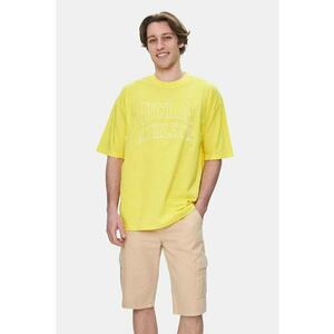 Tricou regular fit - decolteu la baza gatului - imprimeu cu logo - Galben - WEBSTER - Galben imagine