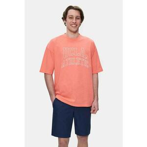 Tricou cu imprimeu logo si decolteu la baza gatului Webster - Roz imagine