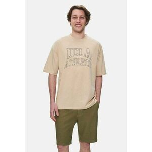 Tricou cu maneci cazute si imprimeu logo Webster - Bej imagine