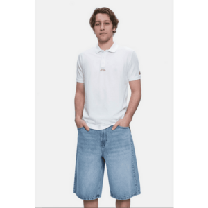 Tricou cu decolteu la baza gatului Quinton - Alb imagine