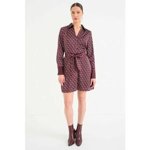 Rochie-camasa scurta cu monograma - Violet tyrian imagine