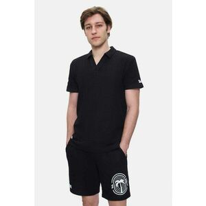 Tricou cu broderii Russel - Negru imagine