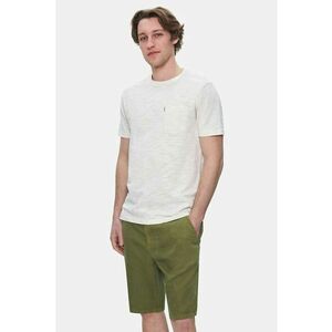 Tricou regular fit cu decolteu la baza gatului Caleb - Alb imagine