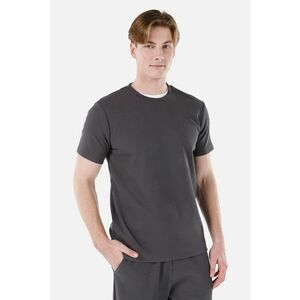 Tricou din amestec de bumbac cu aspect texturat - Maro inchis imagine
