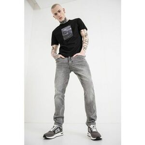 Tricou de bumbac cu model grafic - Negru/Gri cenusiu imagine