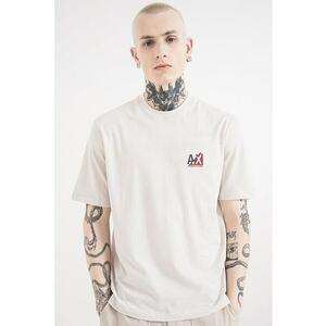 Tricou de bumbac cu logo - Negru/Gri deschis/Rosu inchis imagine