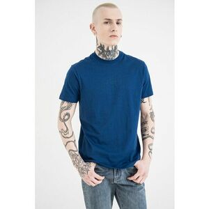 Tricou regular fit de bumbac cu logo discret - Albastru imagine
