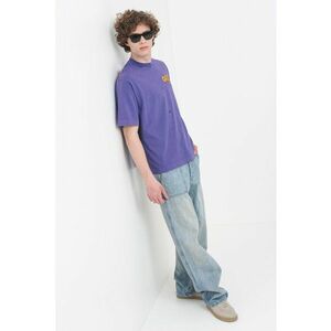 Tricou de bumbac cu imprimeu grafic - Galben sofran/Lila/Rosu deschis imagine