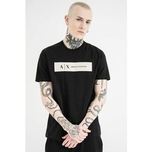 Tricou regular fit de bumbac cu logo contrastant - Negru/Alb murdar imagine