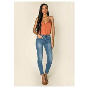 Blugi Dama Albastri Slim P117-5 M10 18430 - Albastru imagine