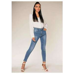 Blugi Dama Albastru Slim P078-5 M9 19103 - Albastru imagine