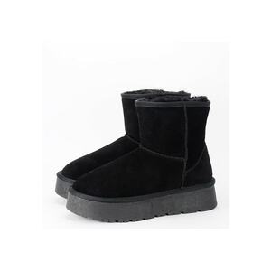 Cizme scurte negre din piele naturala W5825 110 18767 - Negru imagine