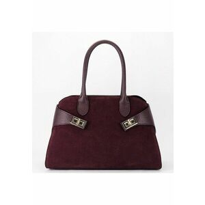 Geanta din piele naturala 1895 130 - Visiniu - 22x32x16 imagine