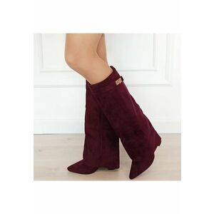Cizme bordo elegante cu toc comod 9501A 113 18821 - Bordeaux imagine