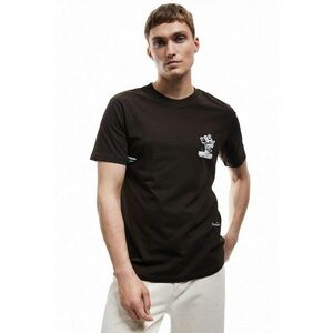 Tricou de bumbac cu imprimeu floral pe spate - Maro inchis imagine