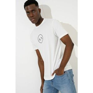 Tricou de bumbac cu monograma - Alb/Negru imagine
