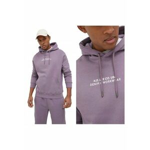 Hanorac barbati - model LOGO LOOSE - culoare mov spalata - marime imagine