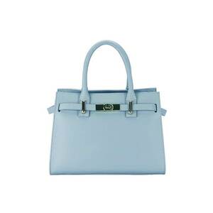 Geanta medie din piele naturala 1727 122 - Albastru deschis - 20x27x13 imagine